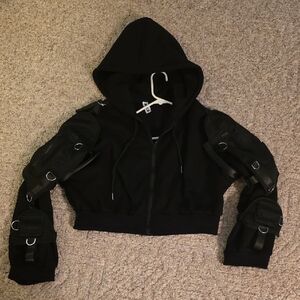 Namilia Raider Pocket Cage Crop Zip Hoodie Large